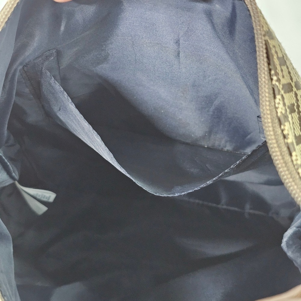 Tommy Hilfiger Hobo Bag Shoulder Purse Monogram Brown Tassel Logo Canvas Medium - Picture 16 of 16